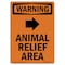 Signmission Safety Sign, OSHA WARNING, 14" Height, Animal Relief Area, Portrait, D-1014-V-12965 OS-WS-D-1014-V-12965 - alternate 1